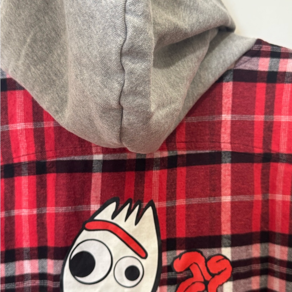 DISNEY x TOY STORY WOMENS FORKY GRAPHIC ZIP UP FLANNEL MEDIUM - Picture 7 of 9